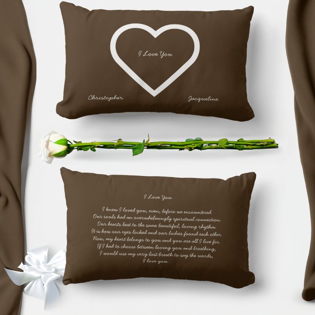 Personalized Romantic Valentine's Love Letter Lumbar Pillow (Creator Uploaded)