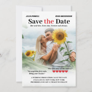 Personalized Romcom Poster Photo Save the Date