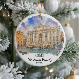 Personalized Rome Ceramic Ornament, Custom Italy Ornament