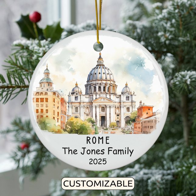 Personalized Rome Ornament, Italy Ceramic Ornament (Creator Uploaded)