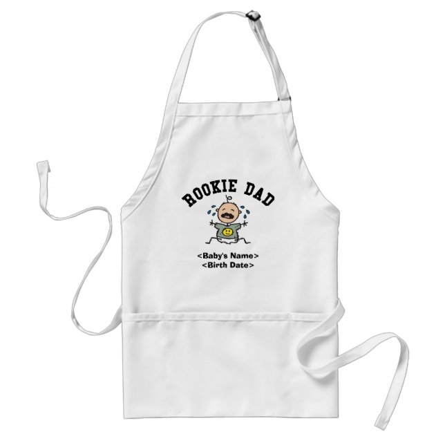 Personalized Rookie Dad Gift Standard Apron (Front)
