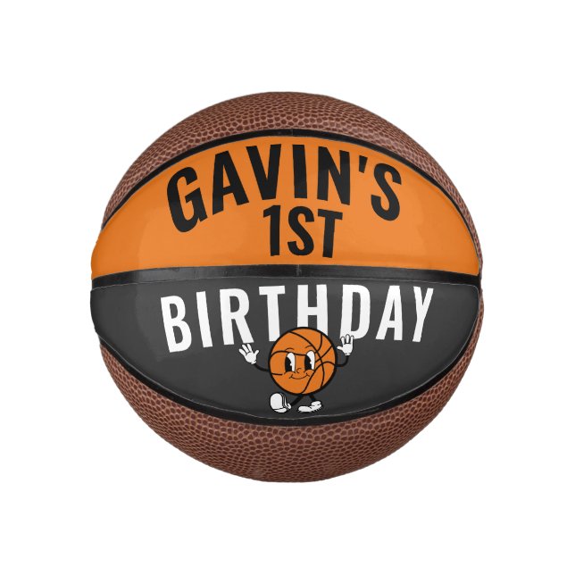 Personalized Rookie of the Year Custom Birthday Mini Basketball (Front)