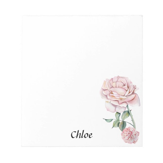 Personalized Rose 5.5" x 6" Notepad - 40 pages (Front)