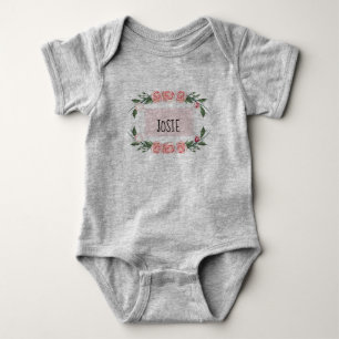 Personalized Rose Baby Girl Bodysuit