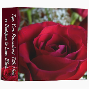 Personalized Rose Binder Red Rose Binder Large