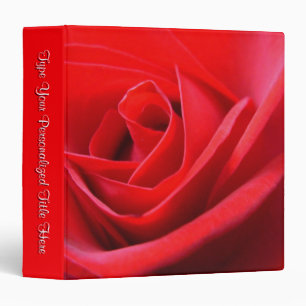 Personalized Rose Binder Red Rose School Binder