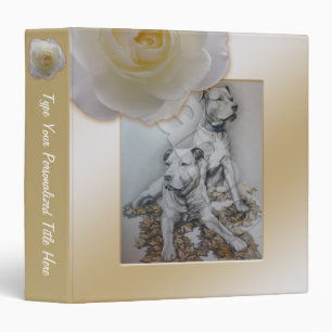 Personalized Rose Binder White Rose School Binder