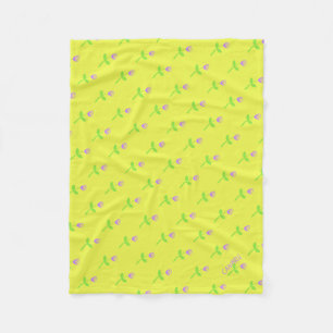 Personalized Rose Bud Pattern Fleece Blanket
