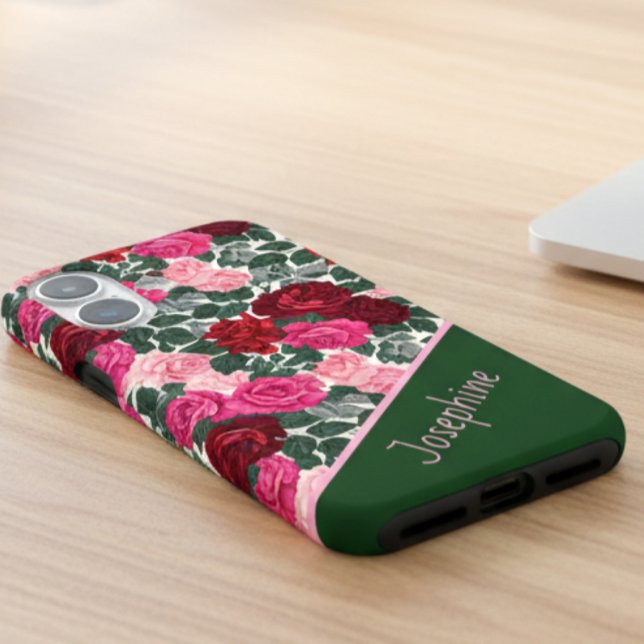 Personalized Rose Floral iPhone Case with Name (Creator Uploaded)