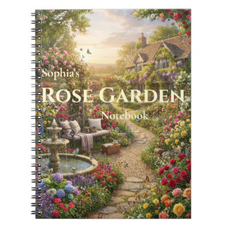 Personalized Rose Garden Spiral Notebook