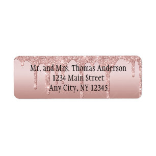 Personalized Rose Gold Dripping Glitter Blush Pink