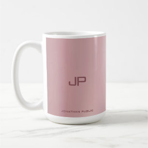Personalized Rose Gold Elegant Monogram Classic Coffee Mug