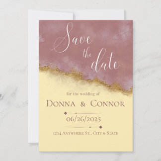 Personalized Rose & Gold Elegant Save the Date Invitation