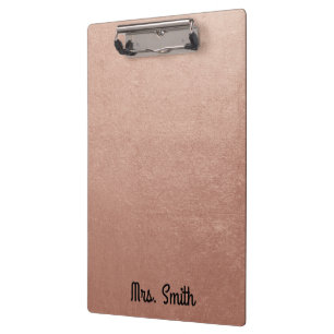 Personalized Rose Gold Foil Tone Clipboard