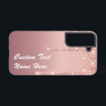 Personalized Rose Gold Glitter Custom Text Name Samsung Galaxy Case<br><div class="desc">Personalized Samsung Galaxy Cases or iPhone Cases with Custom Text Rose Gold Blush Glitter Sparkle Drips Pink Wedding or Party Supplies / Gift - Add Your Unique Text / Name or Remove Text - Make Your Special Phone Cases Gift - Resize and move or remove and add text / elements...</div>