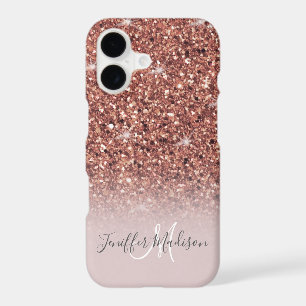 Personalized Rose Gold Glitter Drips Girly Luxury