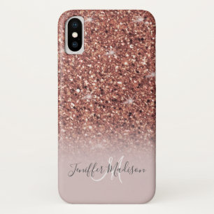 Personalized Rose Gold Glitter Drips Girly Luxury  Case-Mate iPhone Case