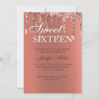 Personalized Rose Gold Glitter Drips Girly Luxury 