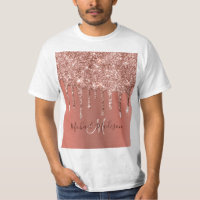 Personalized Rose Gold Glitter Drips Girly Luxury