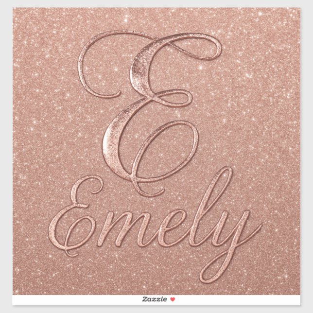 Personalized Rose Gold Glitter Name Design – Emely (Sheet)