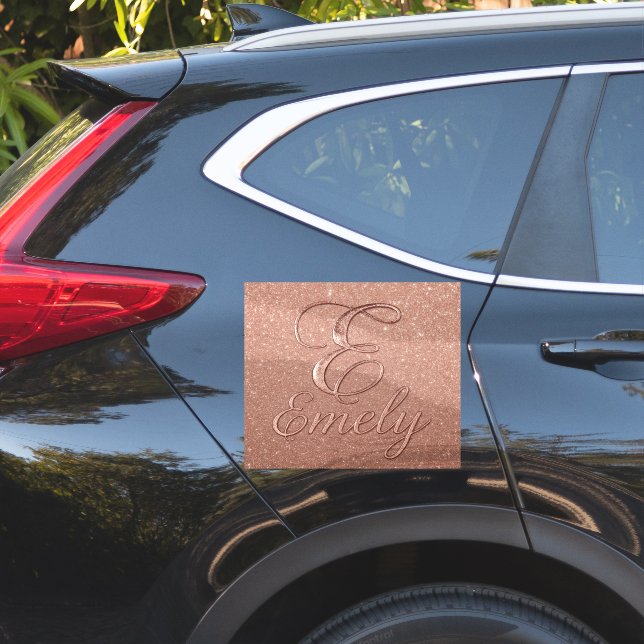 Personalized Rose Gold Glitter Name Design – Emely (Car Side)