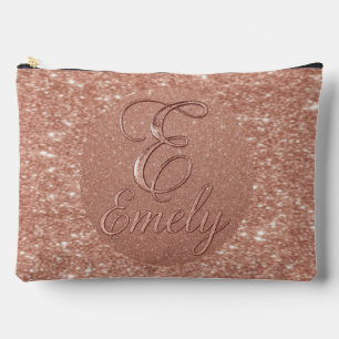 Personalized Rose Gold Glitter Name Design – Emely Accessory Pouch