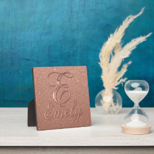 Personalized Rose Gold Glitter Name Design – Emely Plaque
