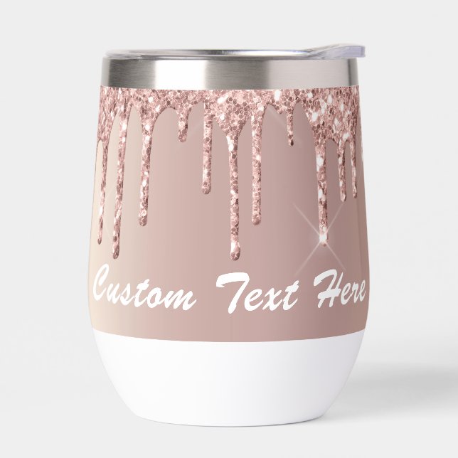 Personalized Rose Gold Glitter Your Custom Text (Left)