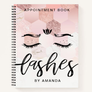 Personalized Rose Gold Lashes Appointment Book