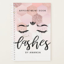 Personalized Rose Gold Lashes Appointment Book