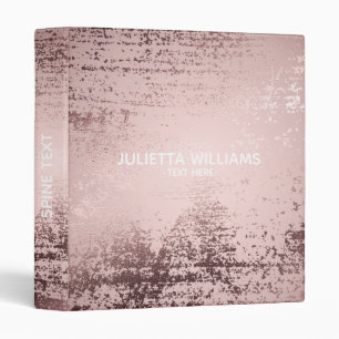 Personalized Rose gold Luxury metallic design Binder