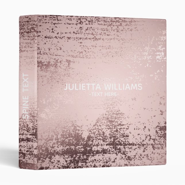 Personalized Rose gold Luxury metallic design Binder (Front/Spine)