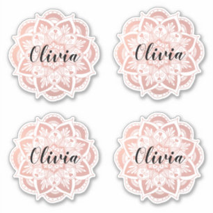 Personalized Rose Gold Mandala Custom Name