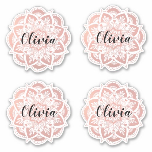 Personalized Rose Gold Mandala Custom Name (Front)