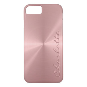 Personalized Rose Gold Metallic Radial Texture Case-Mate iPhone Case