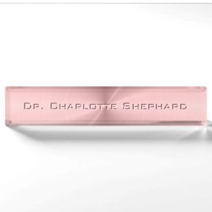 Personalized Rose Gold Metallic Radial Texture Nameplate