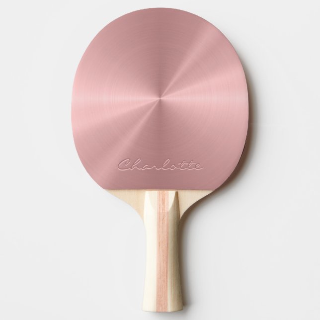 Personalized Rose Gold Metallic Radial Texture Ping Pong Paddle (Front)