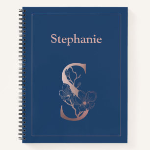 Personalized Rose Gold Monogram Initial S Notebook