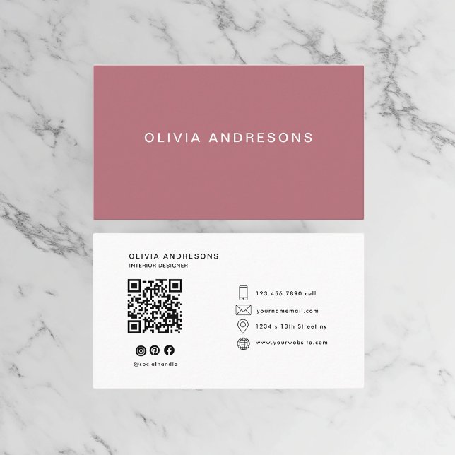 Personalized Rose Gold Monogram Name  Business Card (Creator Uploaded)