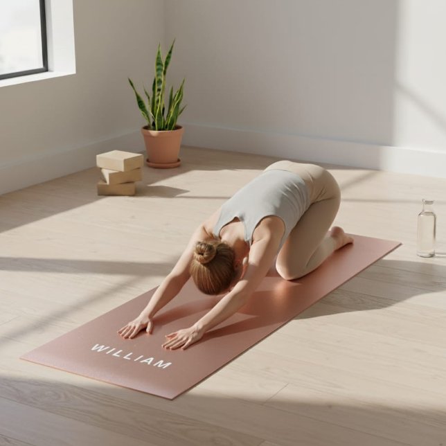 Personalized Rose Gold &  Monogram Name Yoga Mat (Creator Uploaded)