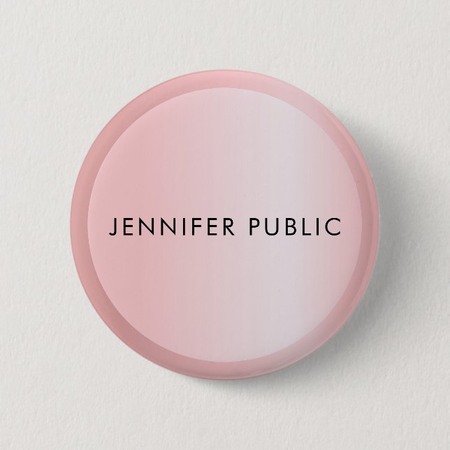 Personalized Rose Gold Monogram Template Elegant 2 Inch Round Button (Front)