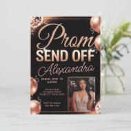 Personalized Rose Gold Prom Send Off DIY Photo Invitation