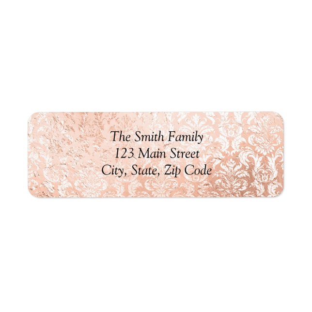 Personalized Rose Gold Return Address (Front)