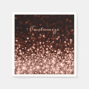 Personalized Rose Gold Sparkle Napkin