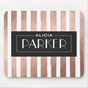 Personalized rose gold trendy chic metallic effect mouse pad