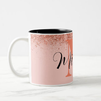 Personalized Rose Gold Vintage Gifts Two-Tone Two-Tone Coffee Mug