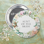 Personalized Rose Greenery Floral Garland Name 2 Inch Round Button<br><div class="desc">Featuring a delicate watercolor country roses floral greenery garland, this chic button is an elegant way to identify the key people at your bridal shower and wedding event. Including, bride, groom, usher, mother or father of the bride or groom, bridesmaid, best man or anyone else who is key to your...</div>