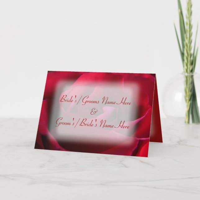 Personalized Rose Greeting Card Wedding Card (Front)