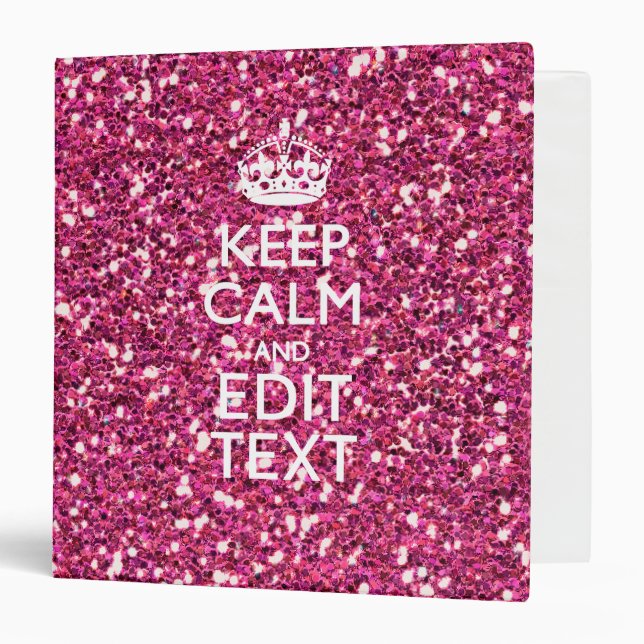 Personalized Rose Keep Calm Decor Binder (Front/Inside)
