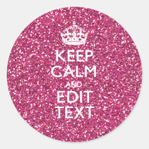 Personalized Rose Keep Calm Decor Classic Round Sticker